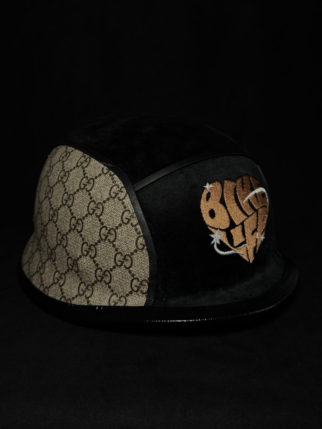 Helmet Gucci custom casque moto luxe pièce unique - MRTS BKLF