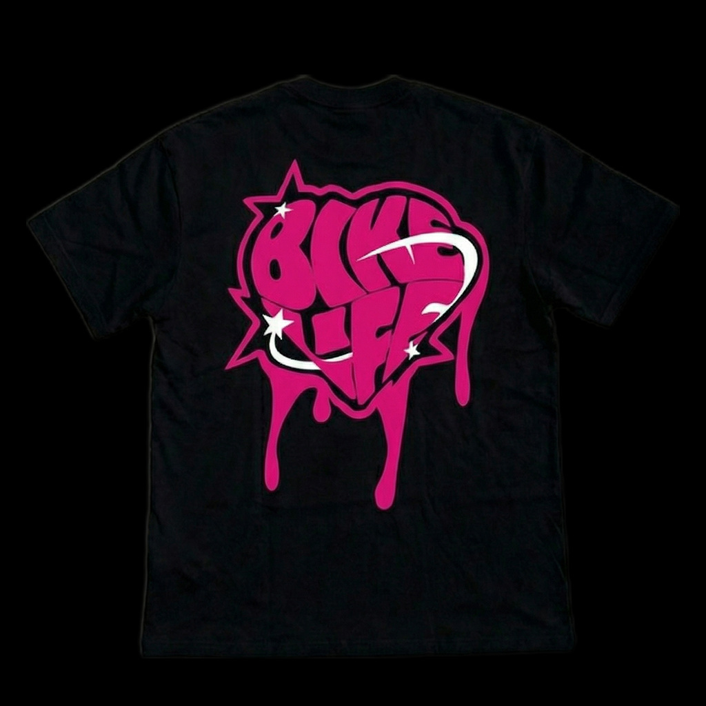 T-shirt coulure rose bikelife coupe fit coton - MRTS BKLF