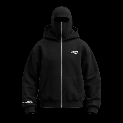 NO CASE HOODIE streetwear bikelife noir devant - MRTS BKLF