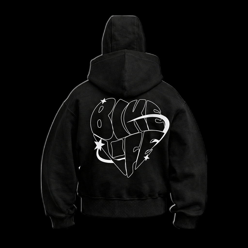 NO CASE HOODIE streetwear bikelife noir dos - MRTS BKLF